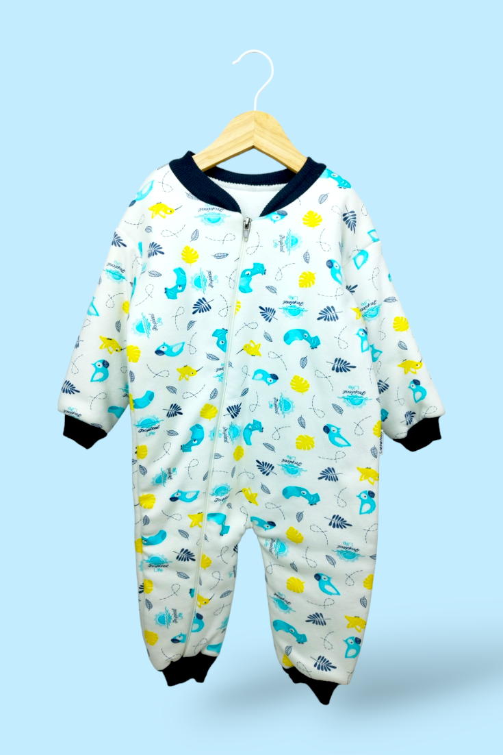 MAVI ERKEK BEBEK & ÇOCUK ANIMAL DESENLİ BİSİKLET YAKA PAMUKLU KIŞLIK TULUM