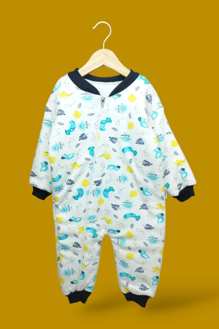 MAVI ERKEK BEBEK & ÇOCUK ANIMAL DESENLİ BİSİKLET YAKA PAMUKLU KIŞLIK TULUM