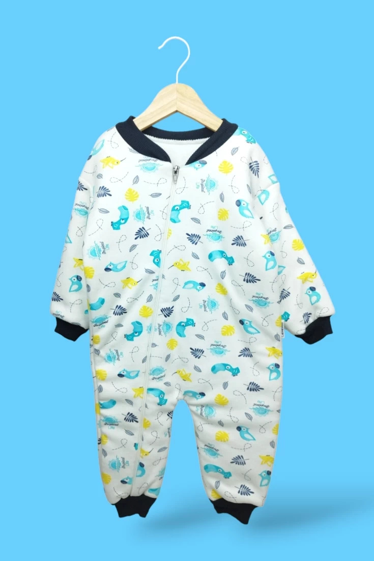 MAVI ERKEK BEBEK & ÇOCUK ANIMAL DESENLİ BİSİKLET YAKA PAMUKLU KIŞLIK TULUM