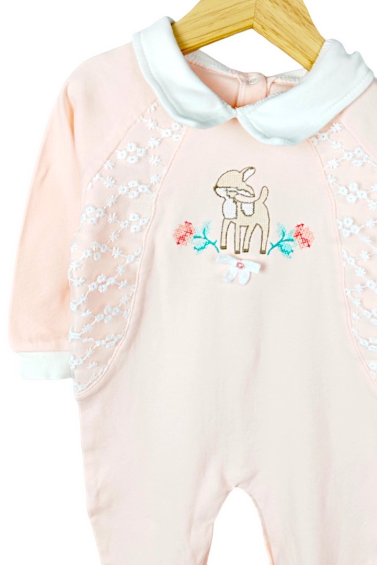 PEMBE LASTİKLİ PAÇA, PAMUKLU, DESENLİ MEVSİMLİK, GÜNLÜK, KIZ ÇOCUK & BEBEK  TULUM