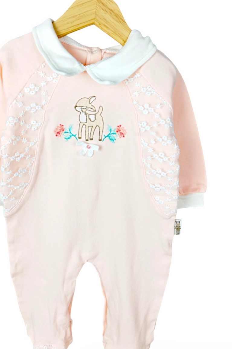 PEMBE LASTİKLİ PAÇA, PAMUKLU, DESENLİ MEVSİMLİK, GÜNLÜK, KIZ ÇOCUK & BEBEK  TULUM