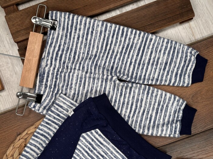 Pamuk Yumuşaklığında Çizgili Erkek Bebek Takım