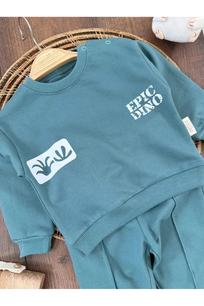 Yeşil Erkek Bebek Pamuklu Tulum