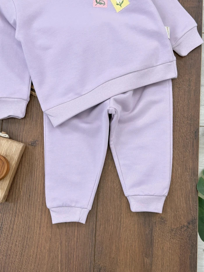 Pamuklu Mevsimlik Omuzdan Çıtçıtlı Bisiklet Yaka Kız Bebek Takım