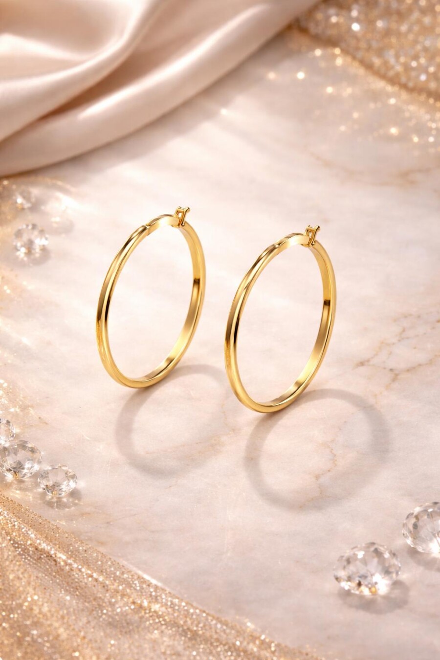 Klasik Gold Renk Halka Küpe 62