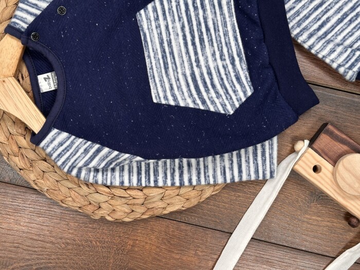 Pamuk Yumuşaklığında Çizgili Erkek Bebek Takım