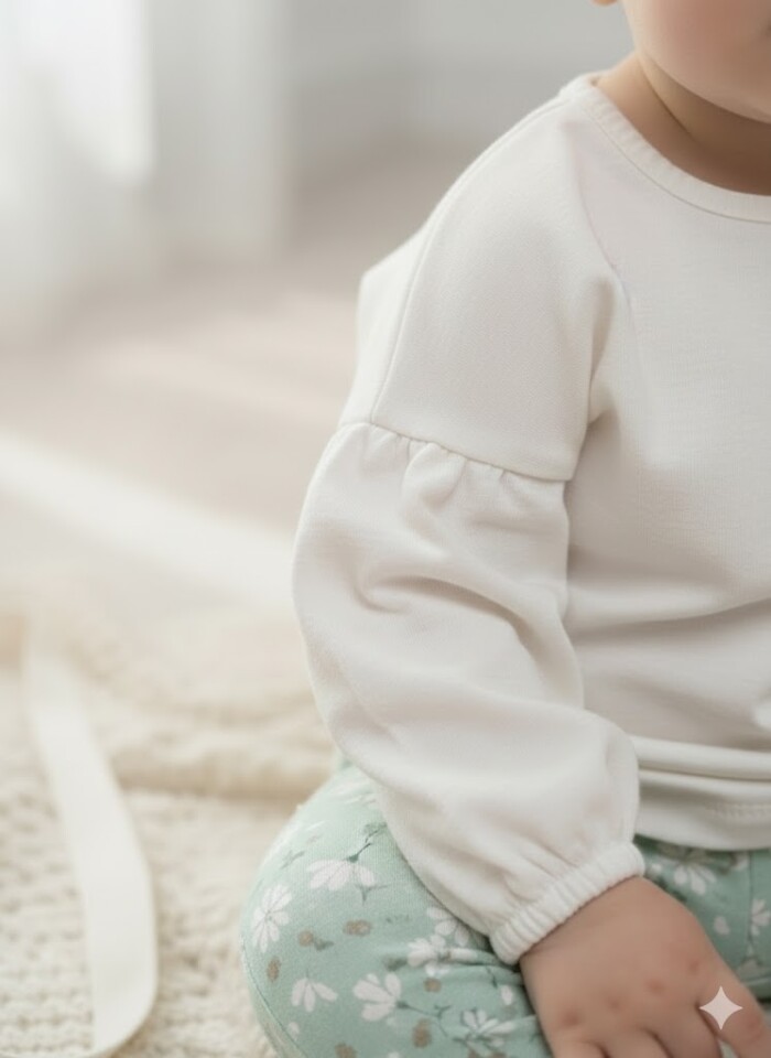 Organik Çiçek Desenli Erkek Bebek 2li Takım