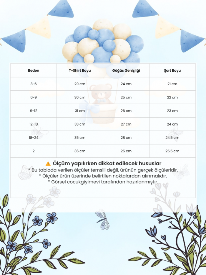 Kaktüs Nakışlı 2li Yazlık Şortlu Lastikli Erkek Bebek Takım