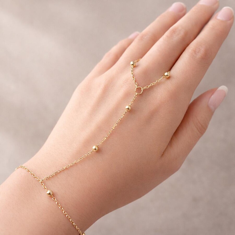 Gold Renk Zincir Boncuk Detaylı Şahmeran 80