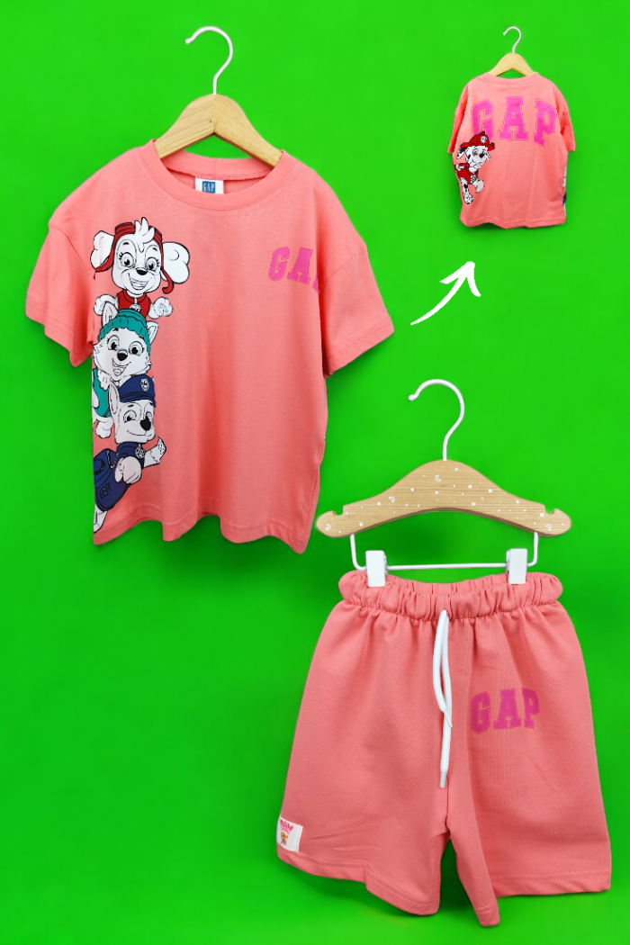 PEMBE RENK UNISEX BELİ LASTİKLİ ŞORTLU BİSİKLET YAKA ALT ÜST TAKIM