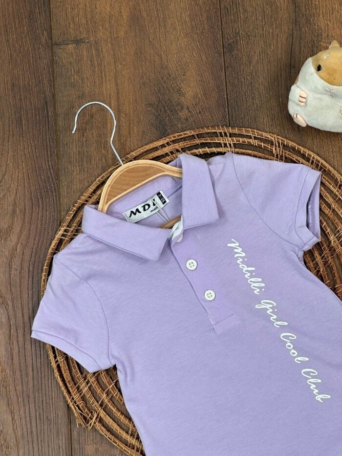 KISA KOLLU, POLO YAKALI, PAMUKLU, DÜĞMELİ,PAPATYA DESENLİ YAZLIK KIZ ÇOCUK & BEBEK ELBISE