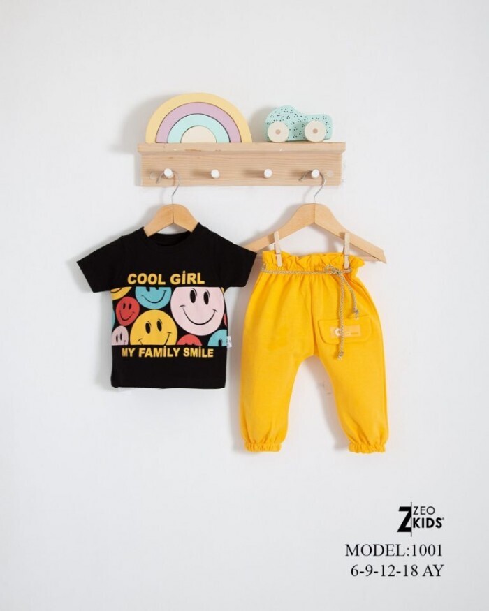 LASTİKLİ PAÇA, PAMUKLU, BİSİKLET YAKA, YAZLIK, GÜNLÜK, KIZ ÇOCUK & BEBEK  ALT ÜST TAKIM