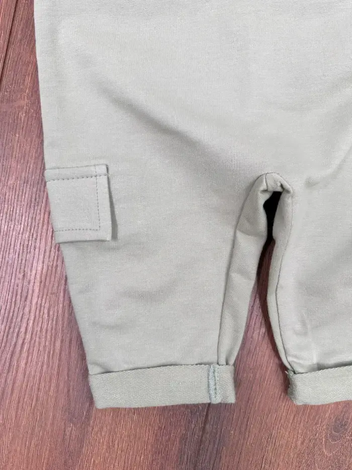 Safari Şapkalı Şeritli Sweatshirt Salopet Erkek Bebek Takım