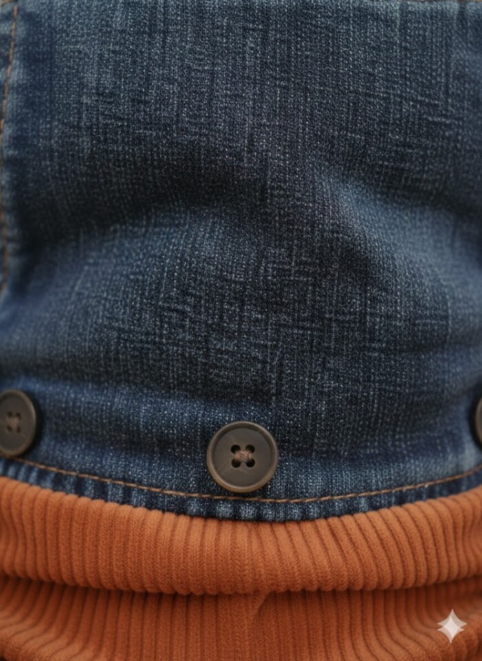 Pamuklu Triko Kot Detaylı 2li Kız Bebek Takım