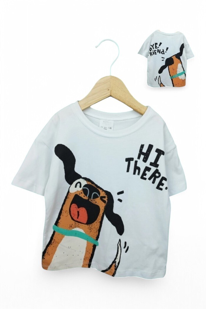 KISA KOLLU, LASTİKLİ PAÇA, PAMUKLU, DESENLİ, YAZLIK ERKEK ÇOCUK & BEBEK TSHIRT