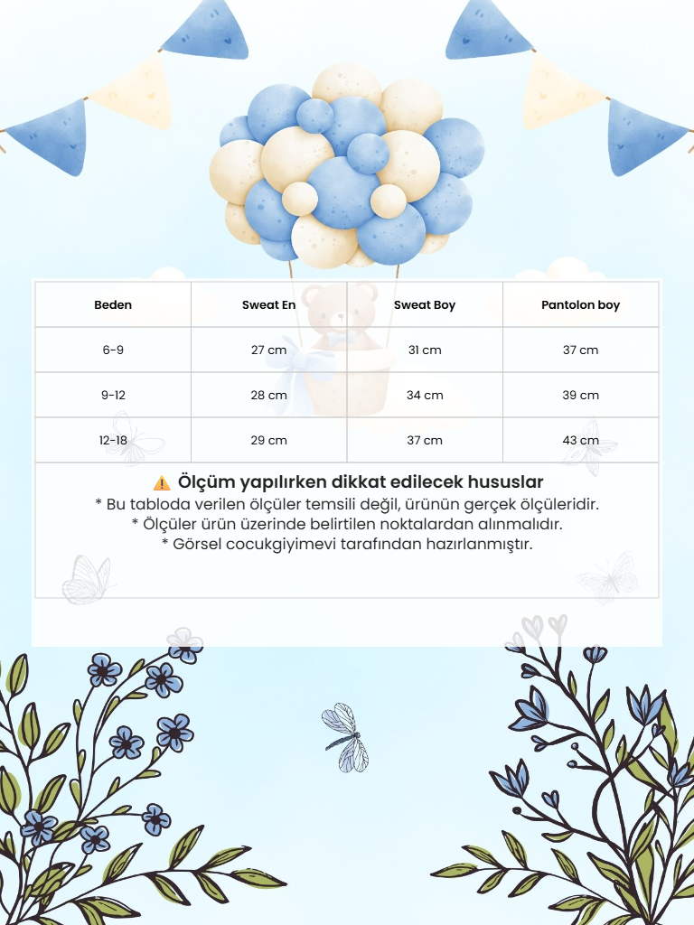 %100 Pamuk Kanguru Cep Çizgili Erkek Bebek Takım