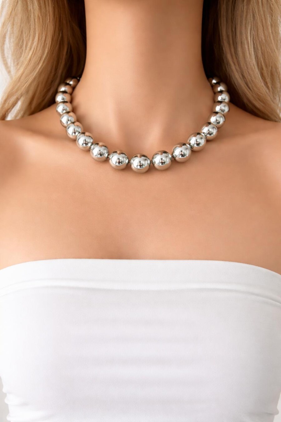 Büyük Toplu Gümüş Kolye 89