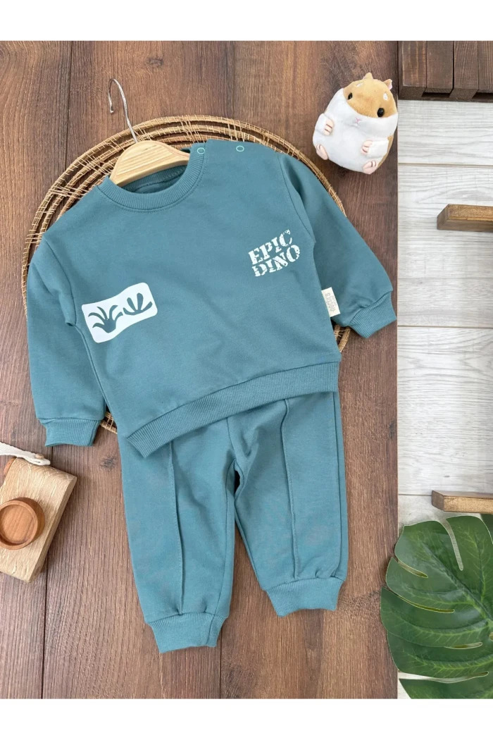 Yeşil Erkek Bebek Pamuklu Tulum