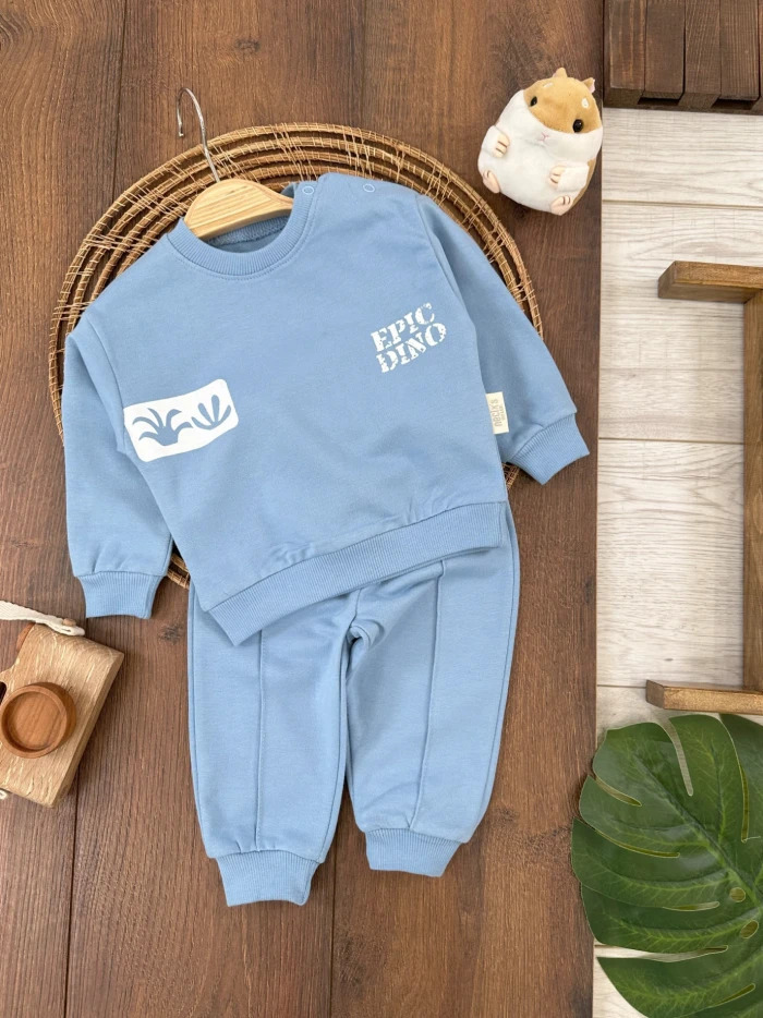 MAVİ RENK LASTİKLİ PAÇA, PAMUKLU,  MEVSİMLİK, GÜNLÜK, ERKEK ÇOCUK & BEBEK  ALT ÜST TAKIM