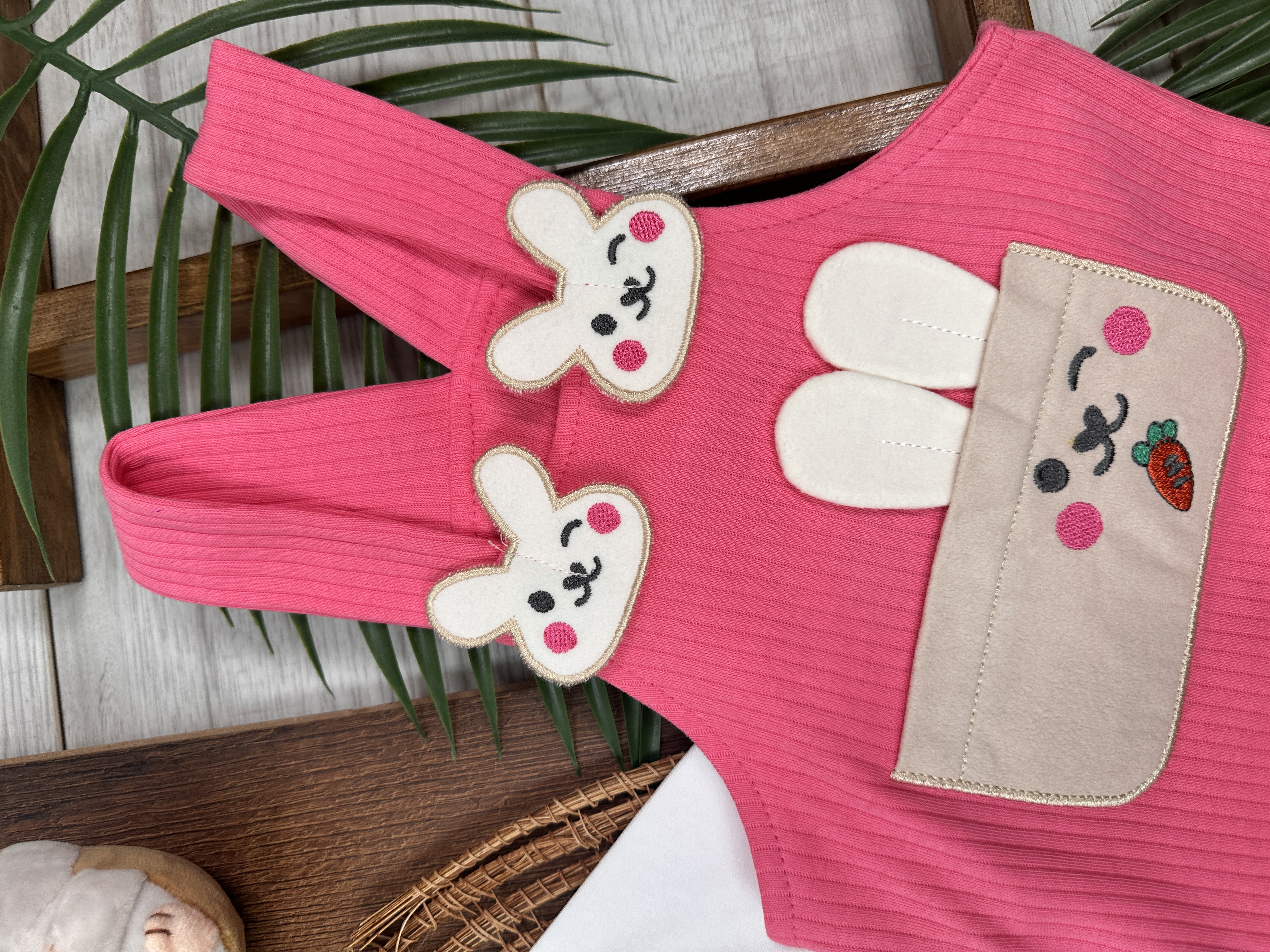 PEMBE KIZ ÇOCUK RAPORLU İNTERLOK KUMAŞ PAMUKLU 2 PARÇA BADİLİ KIZ BEBEK ÇOCUK TULUM
