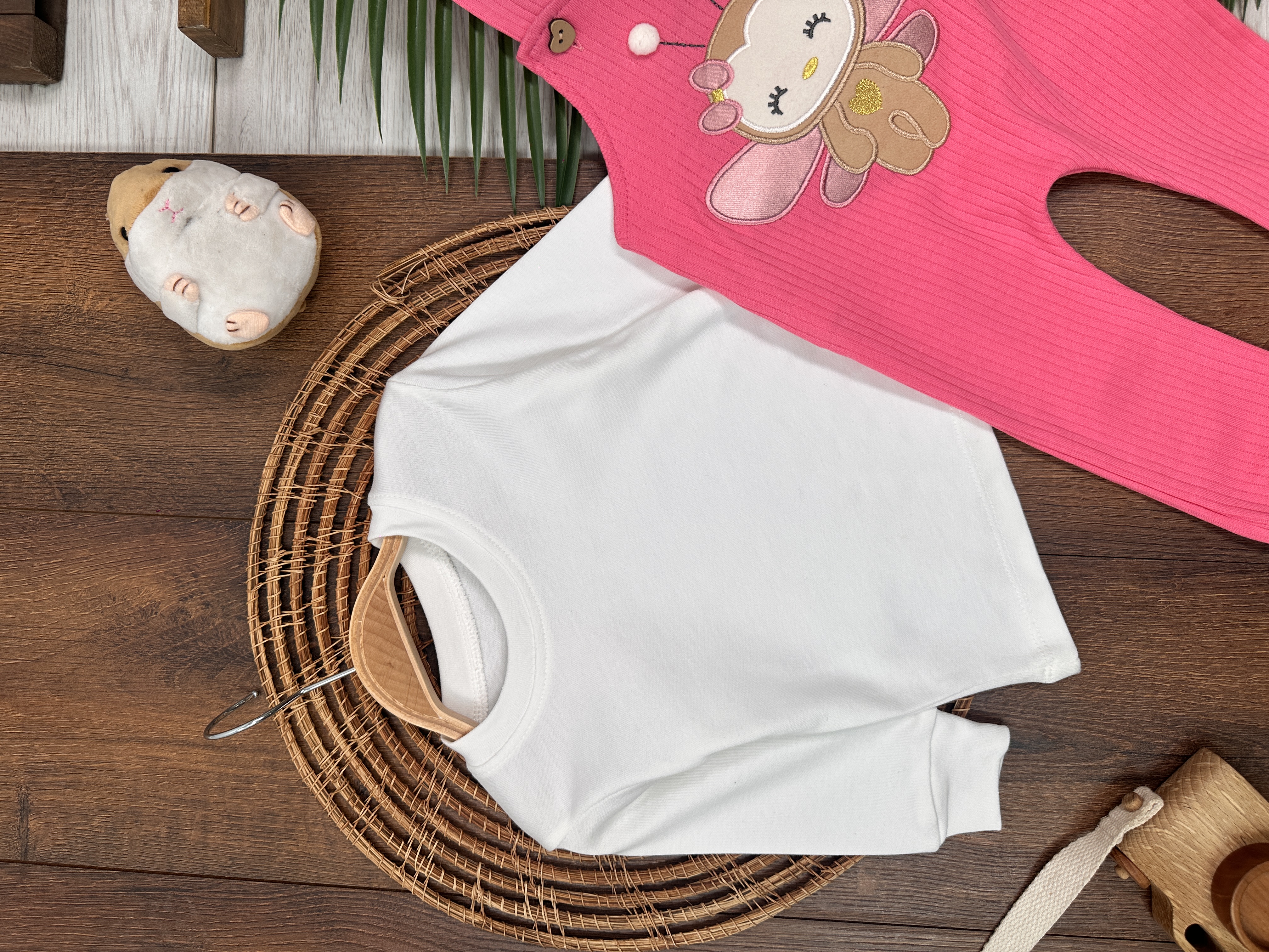 Turuncu Renk Kız Bebek & Çocuk Pamuklu 2 Parça Tulum