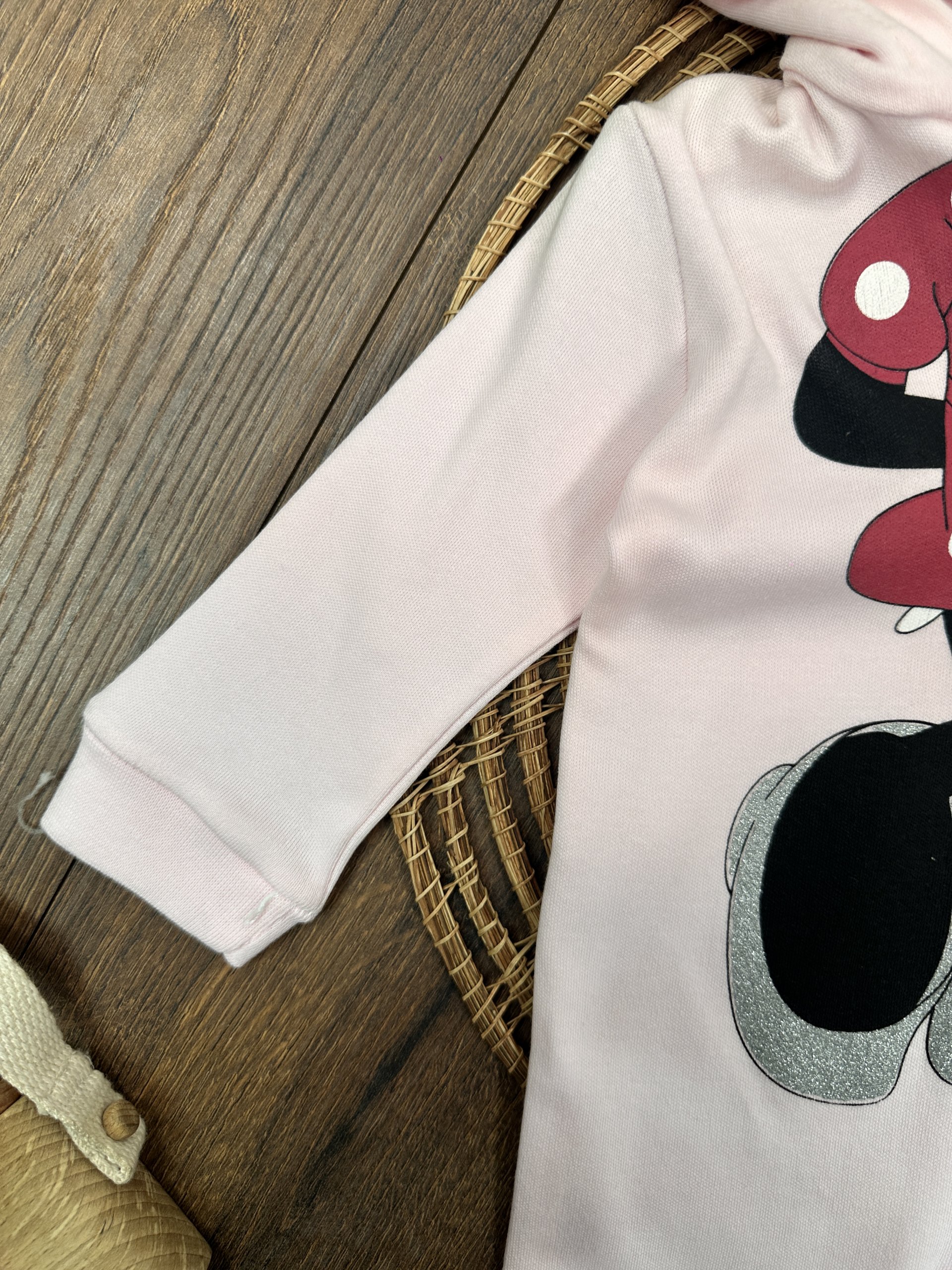 PEMBE RENK KAPİŞONLU UZUN KOLLU  LASTİKLİ PAÇA VE KOL 2 PARÇA  KIZ ÇOCUK BEBEK TULUM