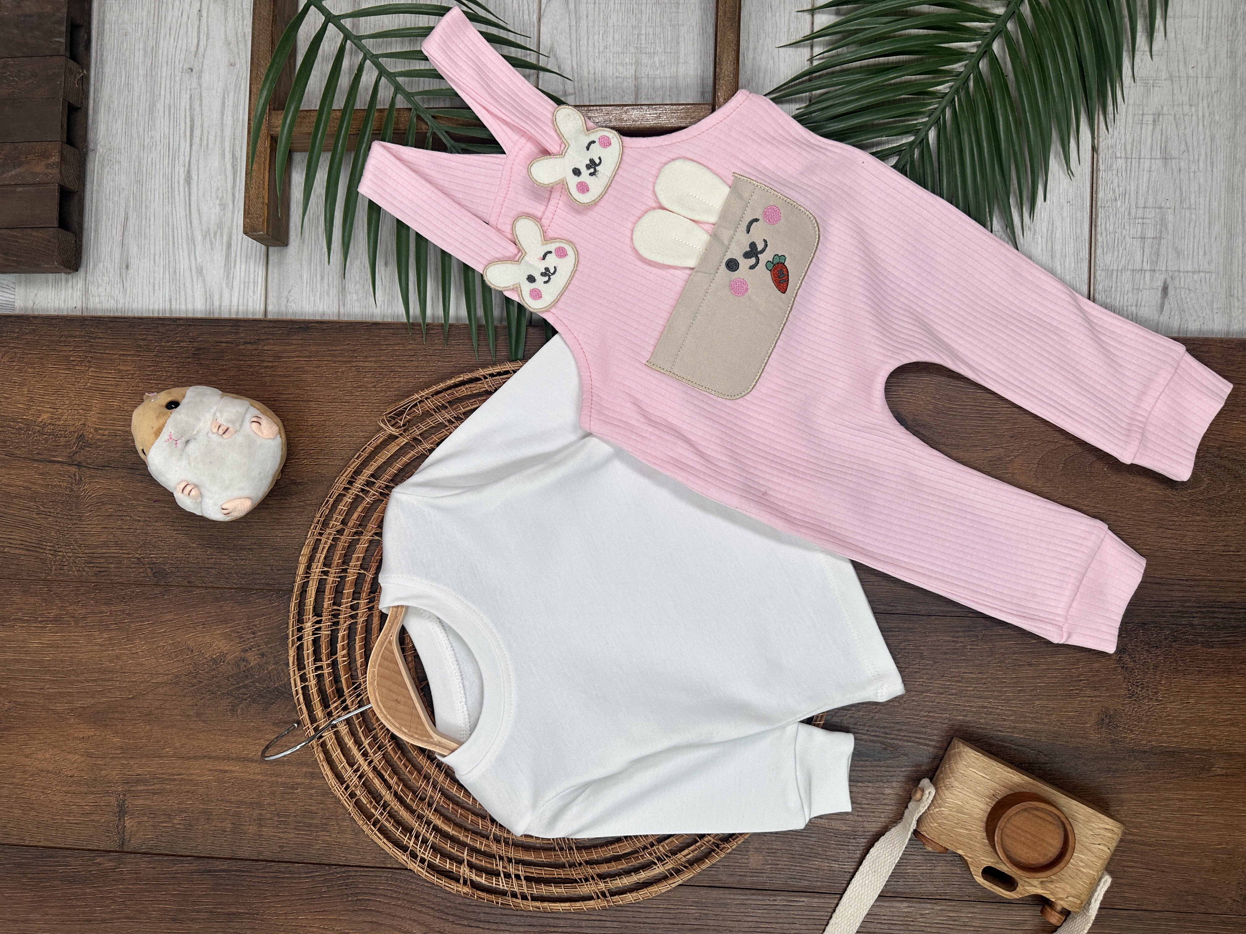 PEMBE LASTİKLİ PAÇA, PAMUKLU, DESENLİ, MEVSİMLİK, GÜNLÜK, KIZ ÇOCUK & BEBEK TULUM