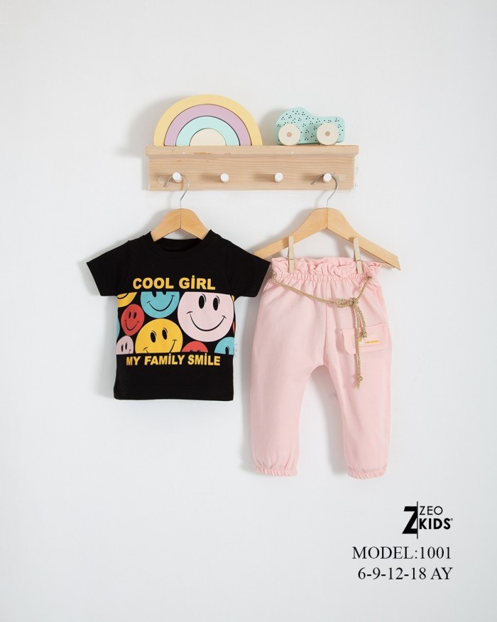 LASTİKLİ PAÇA, PAMUKLU, BİSİKLET YAKA, YAZLIK, GÜNLÜK, KIZ ÇOCUK & BEBEK  ALT ÜST TAKIM