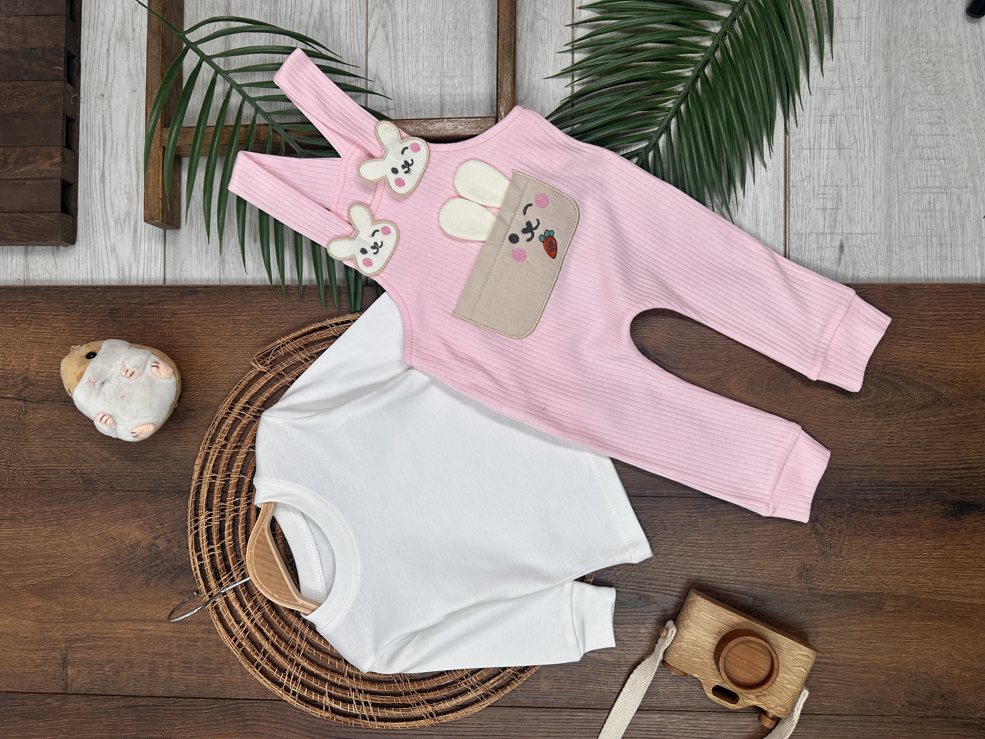 PEMBE LASTİKLİ PAÇA, PAMUKLU, DESENLİ, MEVSİMLİK, GÜNLÜK, KIZ ÇOCUK & BEBEK TULUM