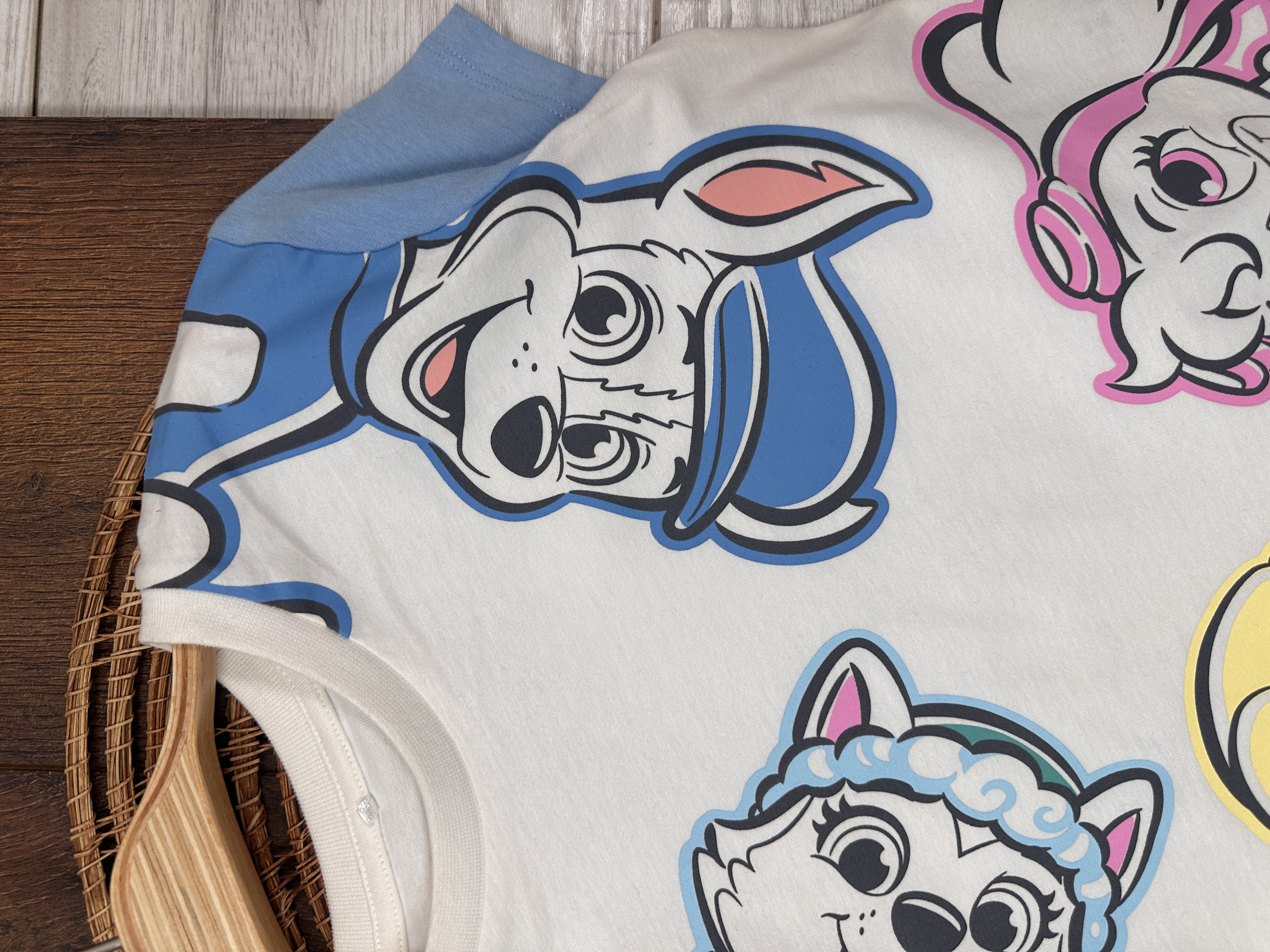 Oversize Animal Desen Organik Pamuklu Kız Çocuk Tshirt