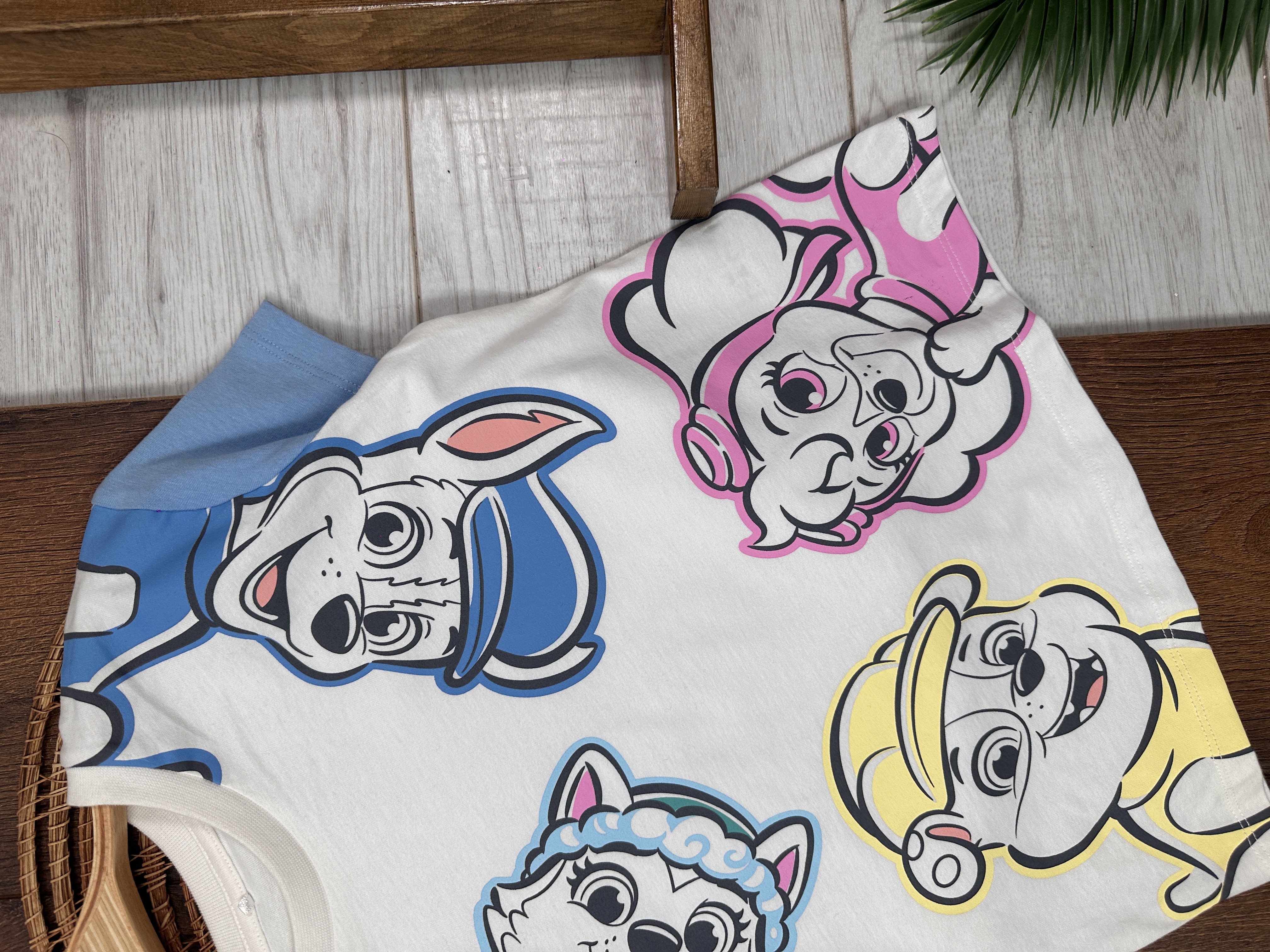 Oversize Animal Desen Organik Pamuklu Kız Çocuk Tshirt