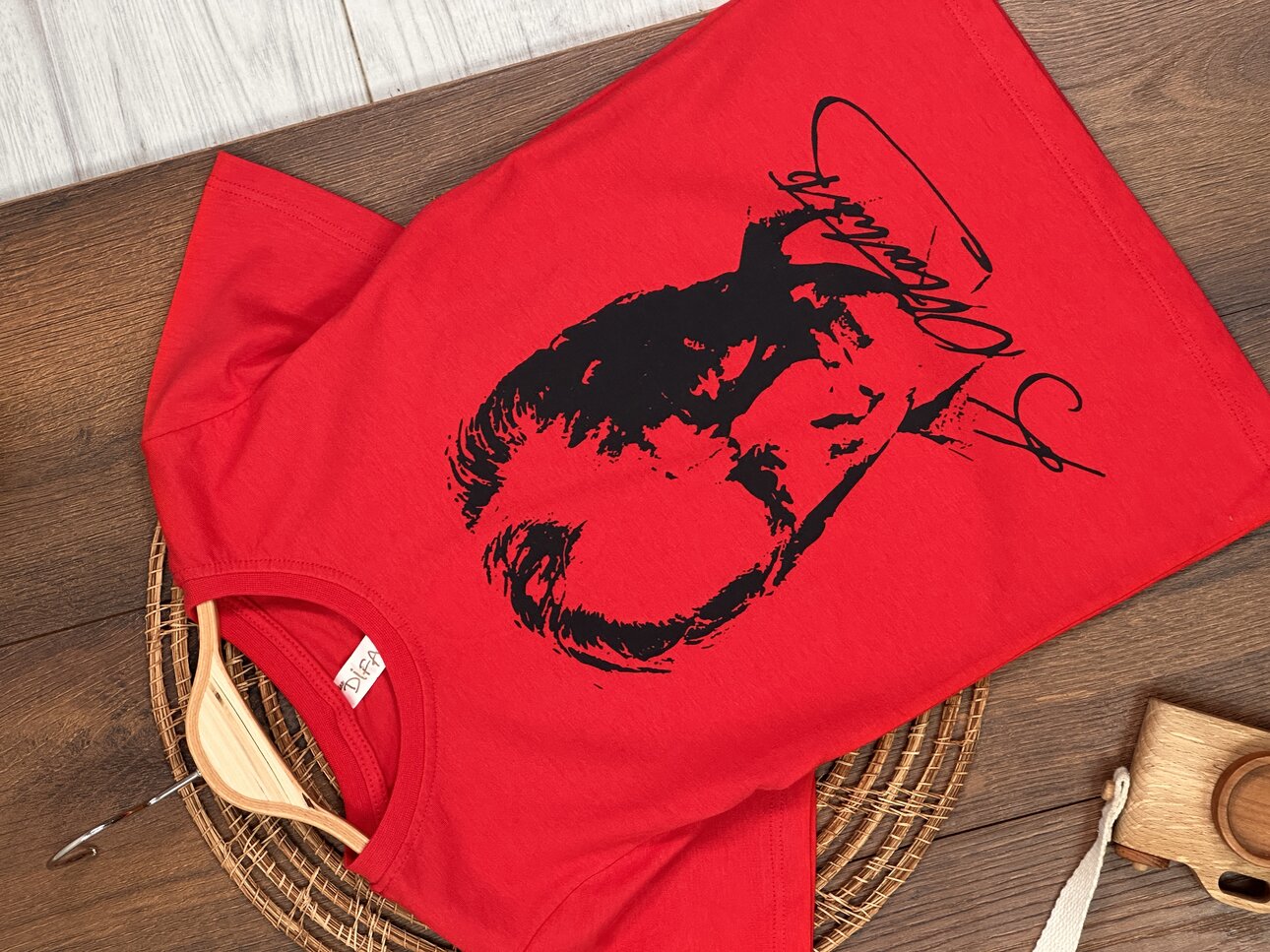 UZUN KOLLU, KIRMIZI, PAMUKLU, KEMAL ATATÜRK BASKILI, YAZLIK ERKEK ÇOCUK & BEBEK TSHIRT