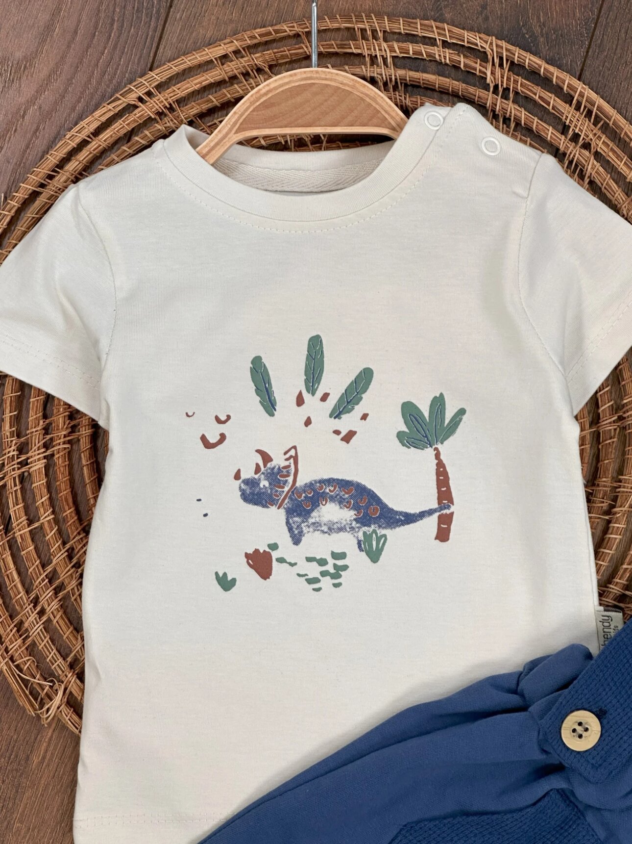 Yüksek Kalite Pamuklu Salopet Kanguru Cepli Çıtçıtlı Düğmeli 2li Erkek Bebek Takım