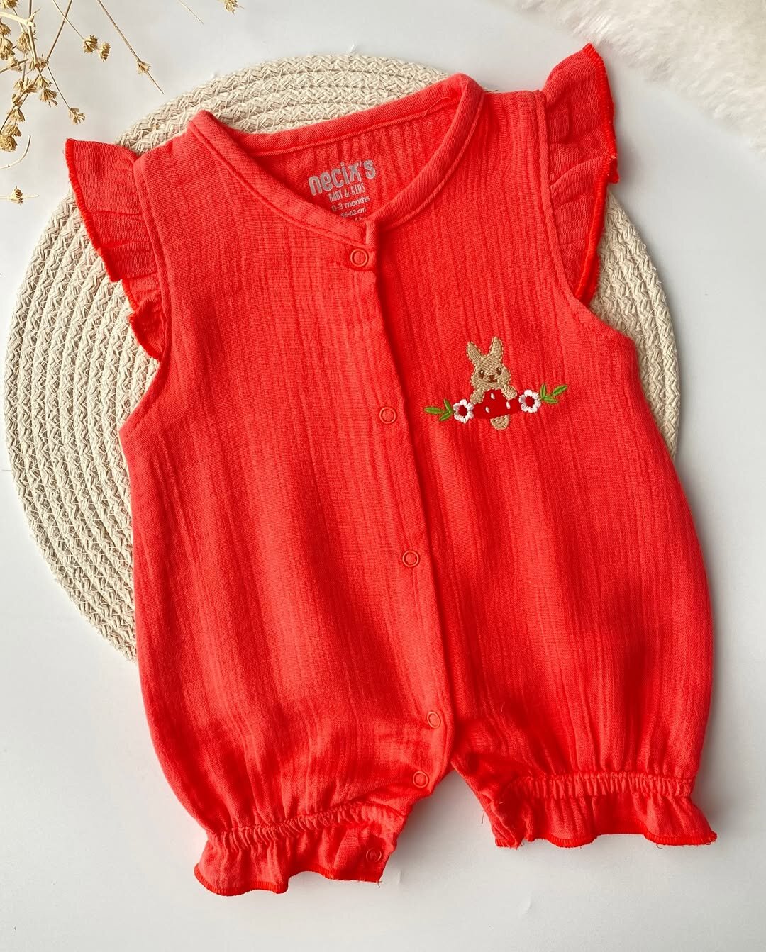 3lu Muslin Kız Bebek Tulum Set