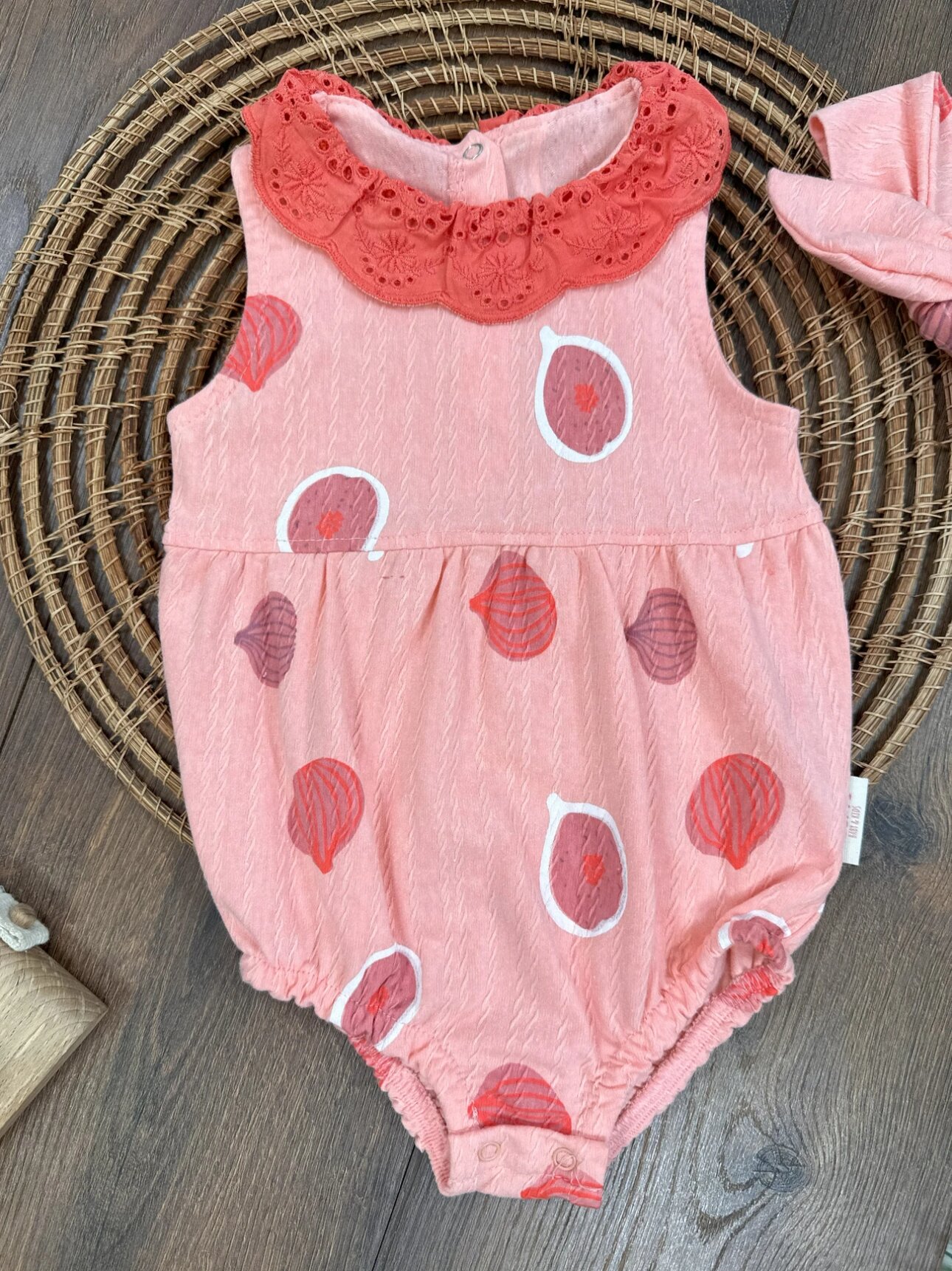 Pamuklu Yazlık Bandanalı 2li Kız Bebek Takım