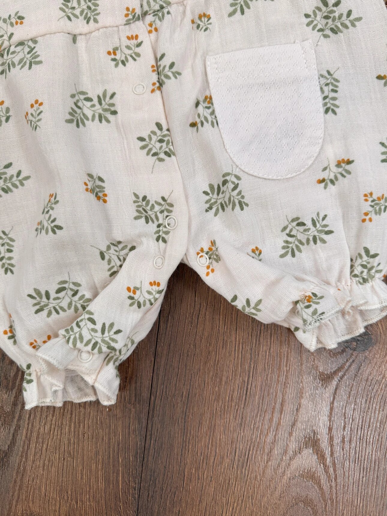 Bahar Pamuklu Çiçek Desenli Kız Bebek Tulum Takım