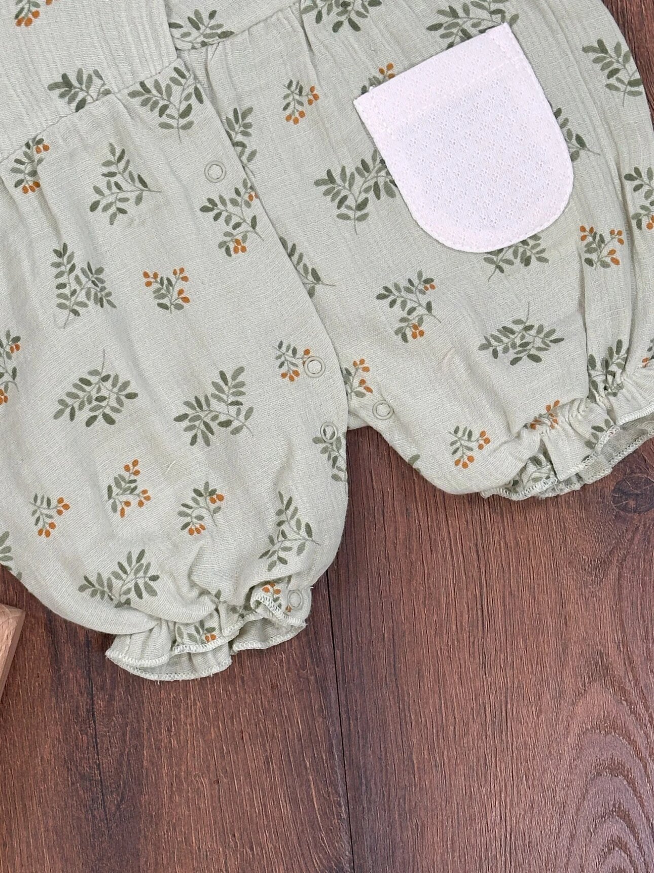 Bahar Pamuklu Çiçek Desenli Kız Bebek Tulum Takım