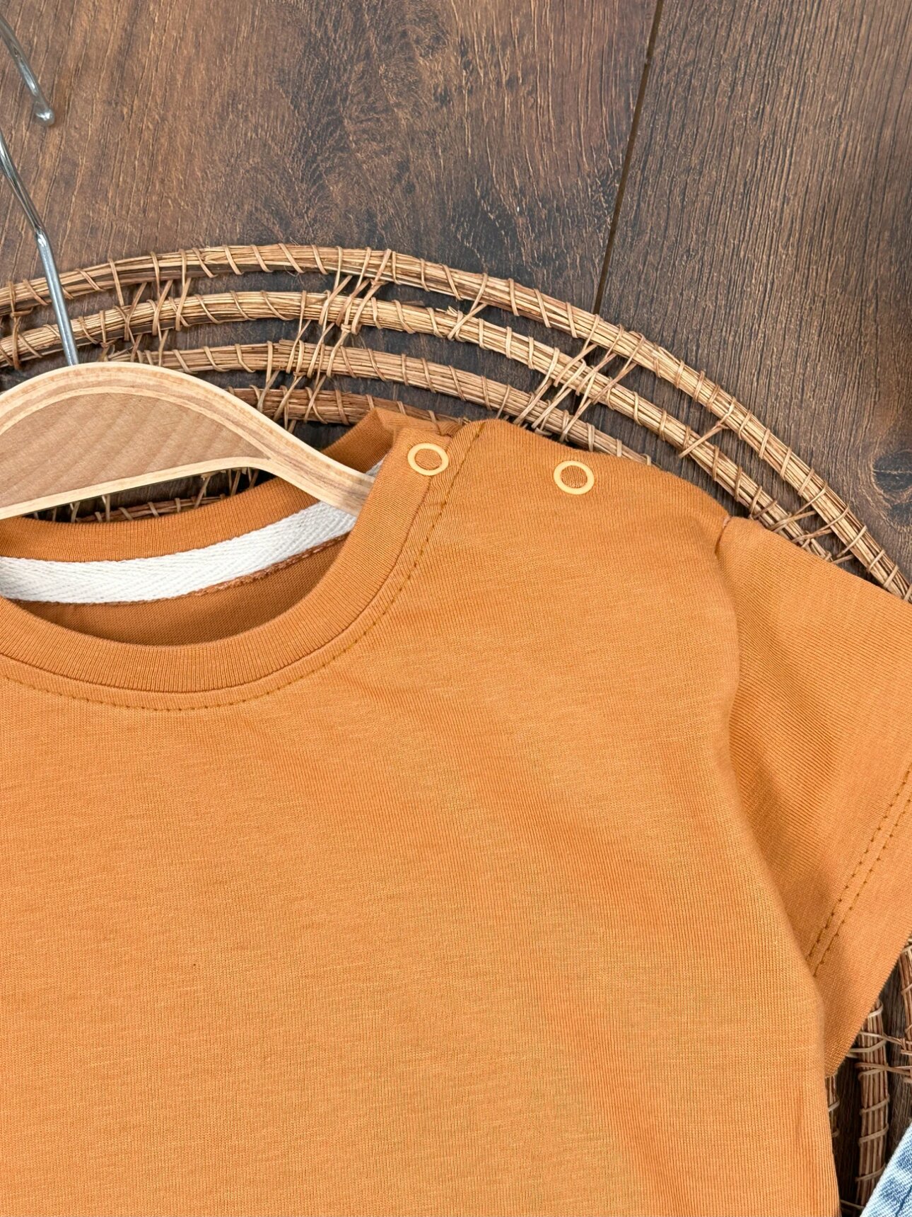 Pamuklu Kaliteli Denim Detaylı 2li Erkek Bebek Takım