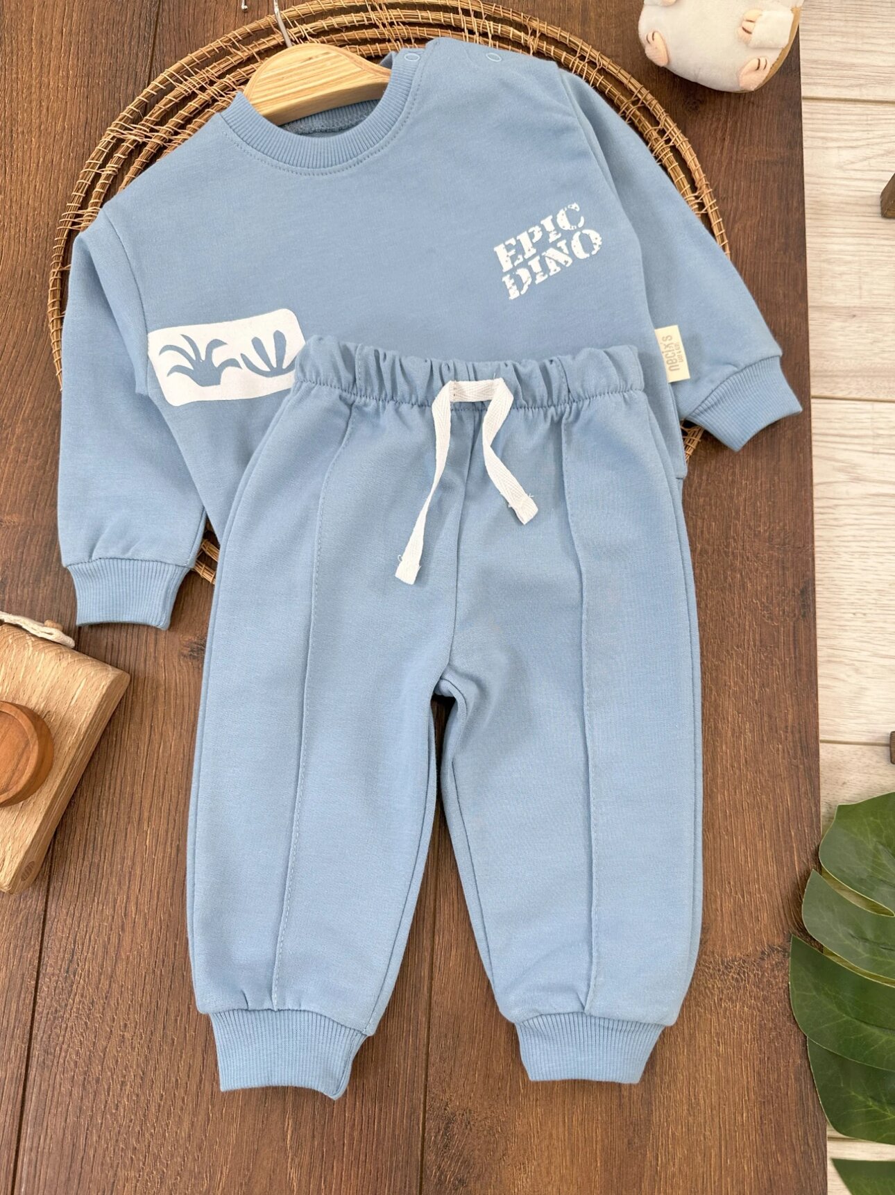 Pamuklu Mevsimlik Omuzdan Çıtçıtlı 2li Erkek Bebek Takım