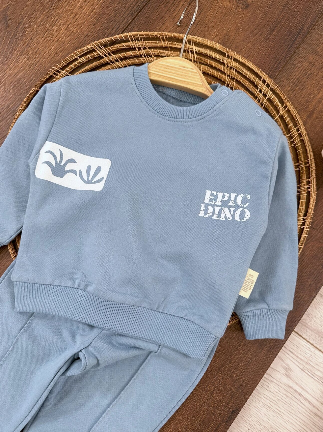 Pamuklu Mevsimlik Omuzdan Çıtçıtlı 2li Erkek Bebek Takım