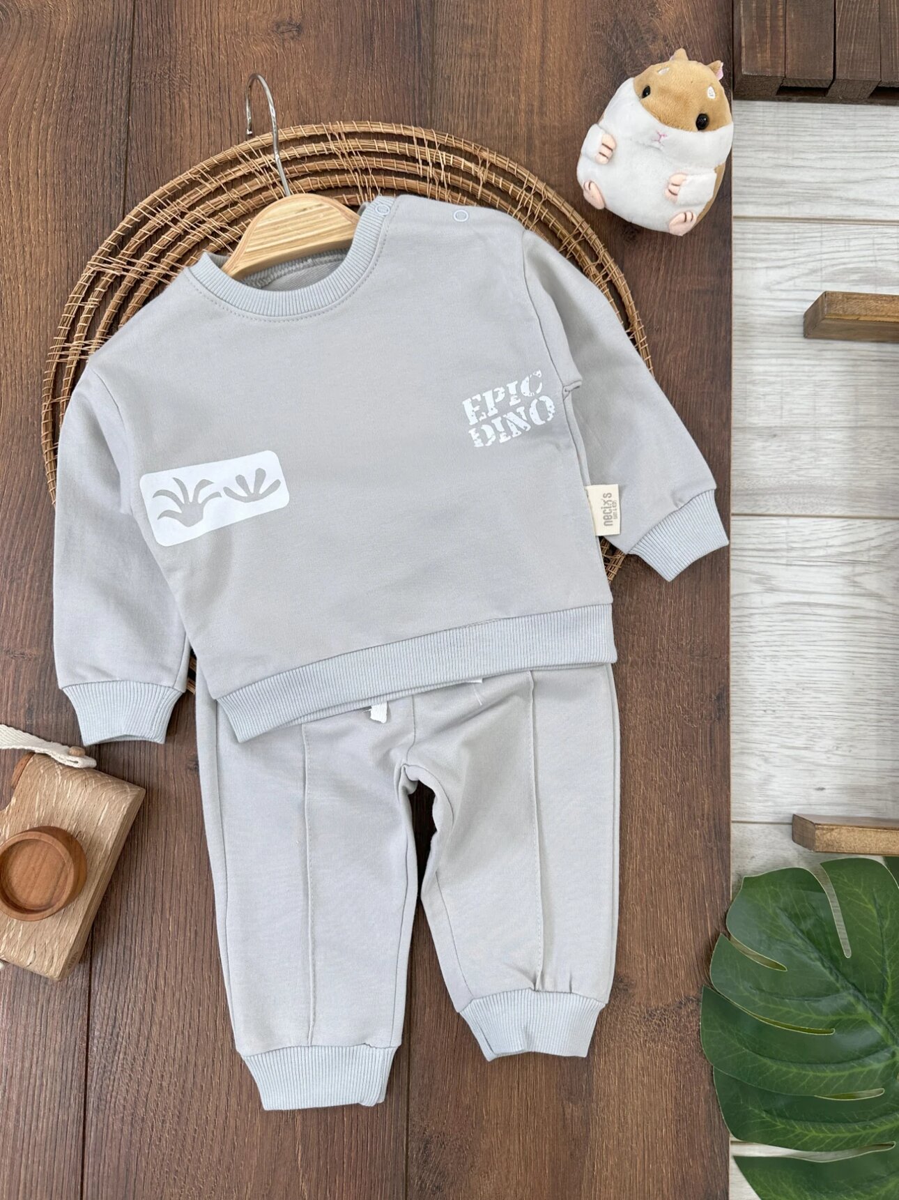Pamuklu Mevsimlik Omuzdan Çıtçıtlı 2li Erkek Bebek Takım