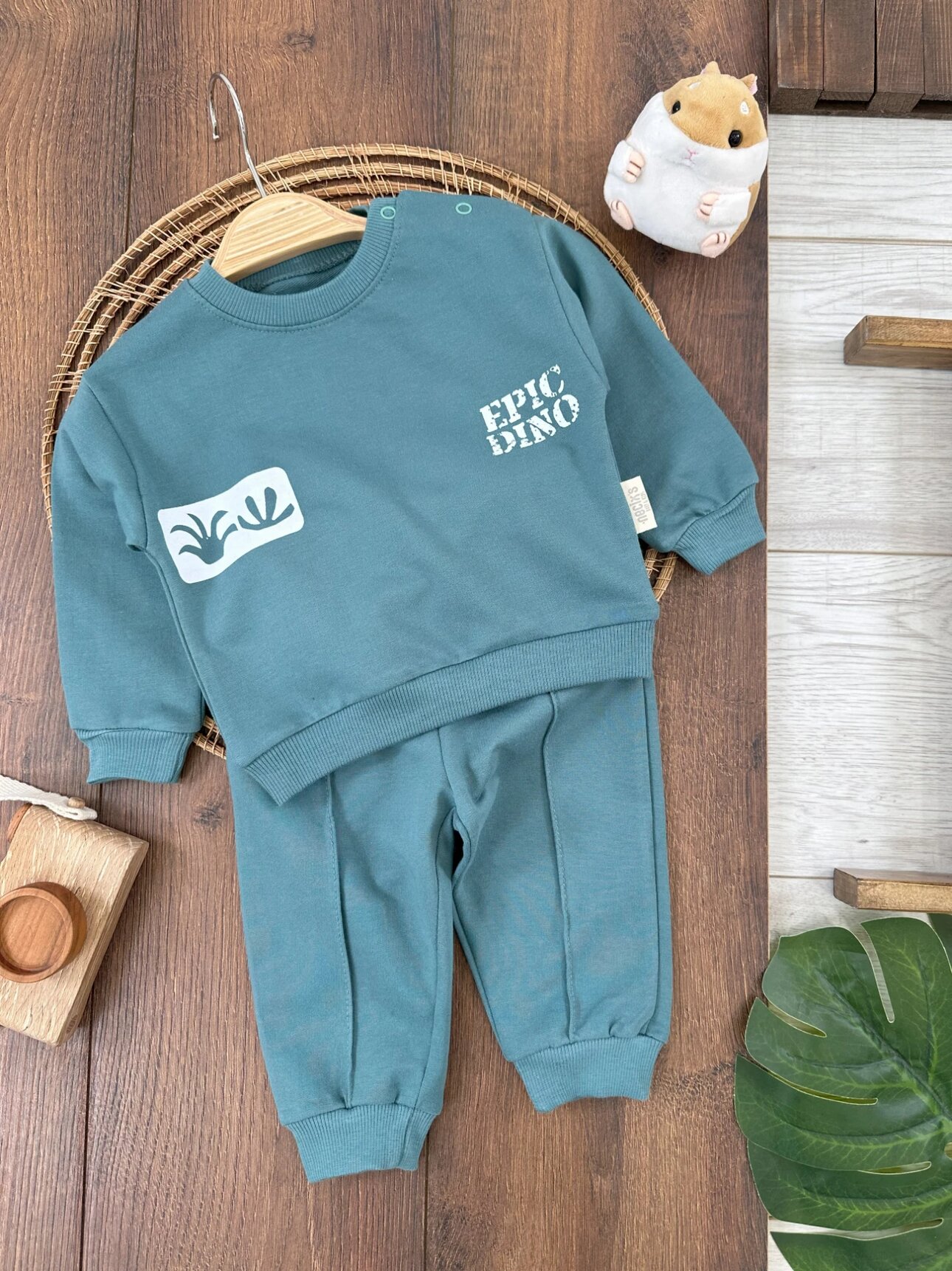 Pamuklu Mevsimlik Omuzdan Çıtçıtlı 2li Erkek Bebek Takım