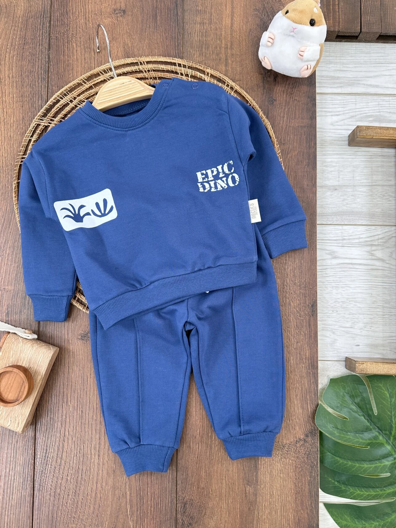 Pamuklu Mevsimlik Omuzdan Çıtçıtlı 2li Erkek Bebek Takım