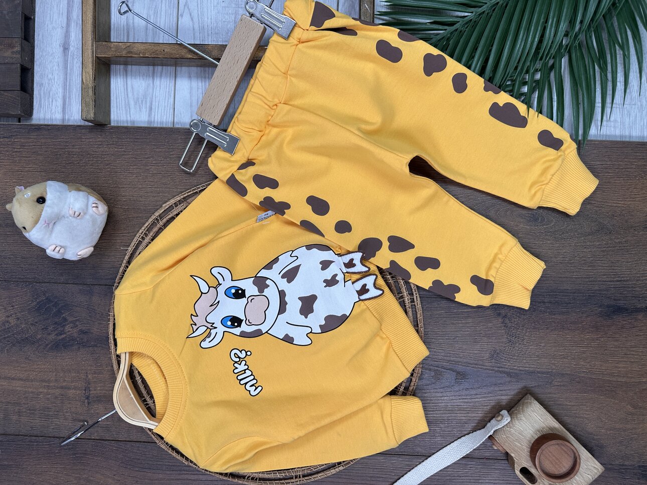 Pamuklu Mevsimlik Bisiklet Yaka 2li Unisex Bebek Takım