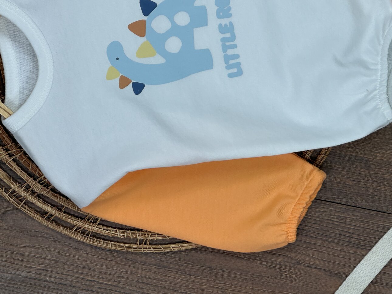 Pamuklu Dinozor Temalı Mevsimlik 3lu Erkek Bebek Takım