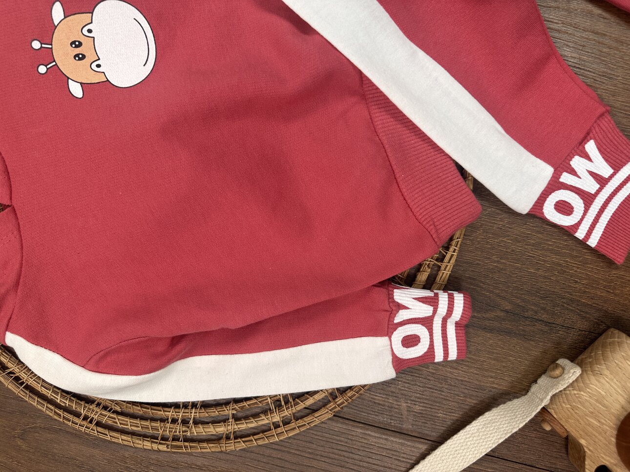 Pamuklu Kapüşonlu Unisex Bebek 2li Takım