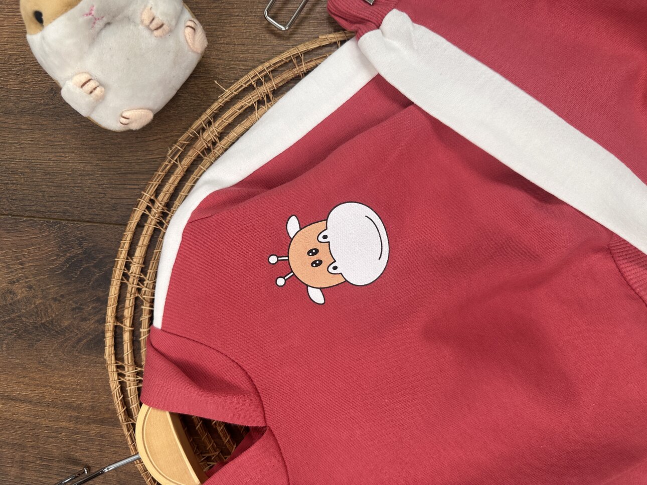 Pamuklu Kapüşonlu Unisex Bebek 2li Takım