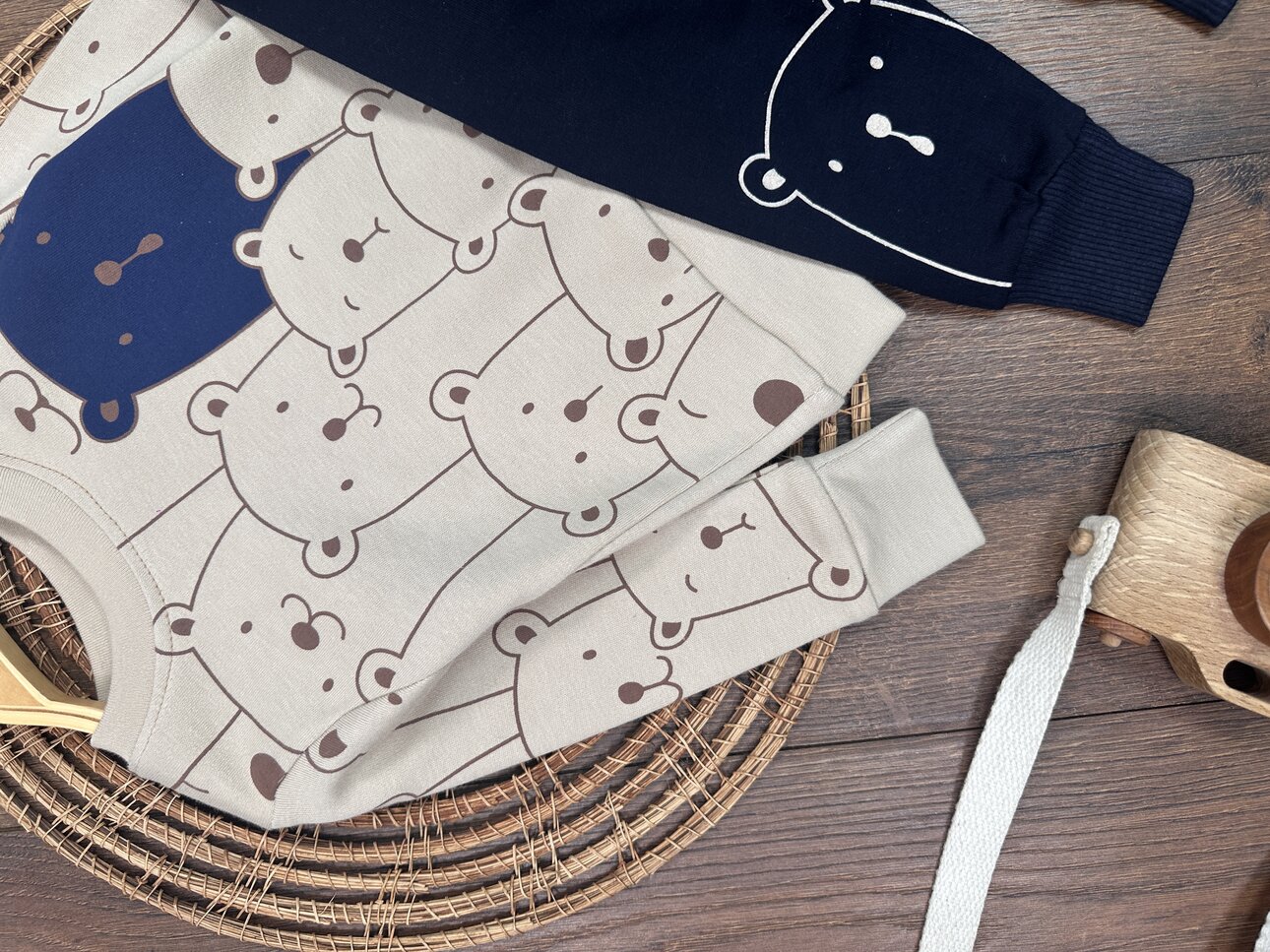 Pamuklu Mevsimlik Bisiklet Yaka 2li Unisex Bebek Takım