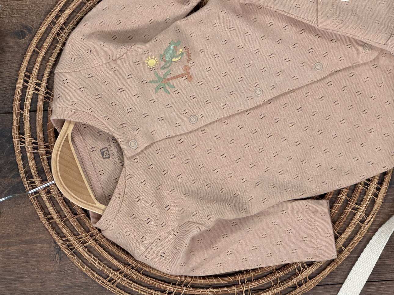 Pamuklu Palmiye Desenli Organik 2li Unisex Bebek Takım