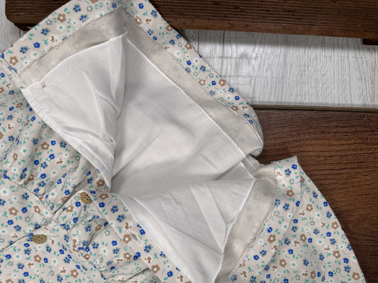 Pamuklu Çiçek Desenli Düğmeli Uzun Kollu Elbise Kız Bebek